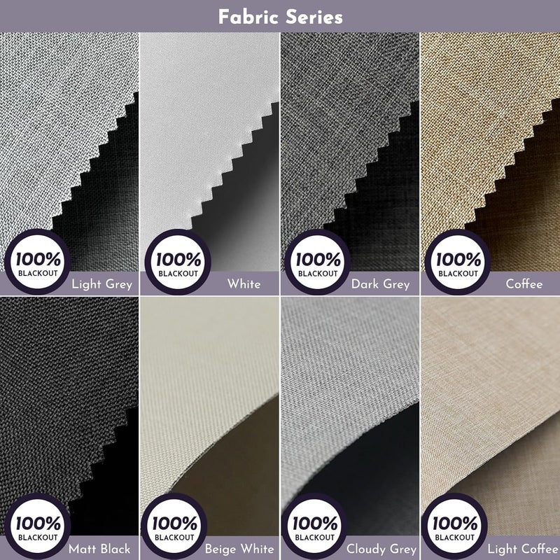 Graywind 100% Blackout Roller Shades Roller Blinds Window Blinds with Valance, One Size (Fabric Samples) - Image 4